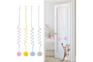 JYTDBCS Hanging Door Cat Plush Toy Trailer Toy Retractable Cat Toy Interactive Coral Reef Toy With Bell Indoor Cat Kitten Hunting Workout