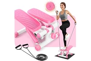 LALAHO Mini Stepper Stair Stepper, Steppers for Exercise with 330LB Weight Capacity, Workout Equipment for Total Body Workout with Multiple Stability Design, Widened Foot Plate and Floor Mat