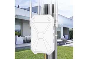 INEAUTO AX3000 Outdoor WLAN Verstärker, 5GHz & 2.4GHz Outdoor WLAN Repeater mit 6 Antennen, Gigabit Passive PoE Access Point, Dual Band, IP67 Wetterfest, AP/Repeater/Router-Modus, für Gärten