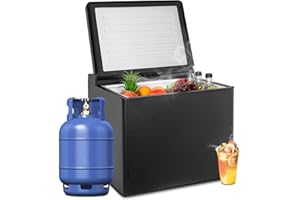 SMETA Nevera Trivalente, Nevera de Gas 12V 220V, 40L, Silenciosa, Nevera Pequeña Camping, Asa Incorporada, para Furgoneta Autocaravana Coche Hotel Habitación Oficina, Negro