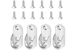 QZKJQDD 2 uchwyty na wieszaki na ubrania, owalne uchwyty do drążków na ubrania, do szafy, metalowy uchwyt na drążek owalny 15 mm, śruby w zestawie