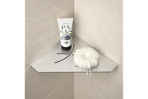Bernkot Étagère de douche d'angle en acier inoxydable 304 brossé 254 mm Étagère d'angle encastrée Étagère murale carrelée Étagère pentagonale pour rangement de salle de bain sans perçage Matériaux de