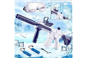 LASESASIES Pistolas de Agua eléctricas, Electric Water Pistol para Adultos y niños, Pistolas Agua automáticas con Gafas de Seguridad, El rociador Agua más Fuerte Summer Pool Beach Party Toy (M416, Azul)