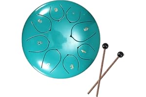 KONESKY Tongue Drum, 8 Tons 6 Pouces Tambour de Langue en Acier Tambours à fente Handpan instrument, Kit De Batterie à Langue En Acier pour la méditation yoga livré avec sac maillets et médiators