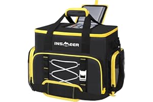 INSMEER Bolsa Térmica Grande 48L, 55 Lata Capacidad Plegable Bolsa Isotermica, Nevera Aislante Portátil para Alimentos Bolsa de la Compra a Prueba de Fugas con Abridor Picnics, Camping y Playa