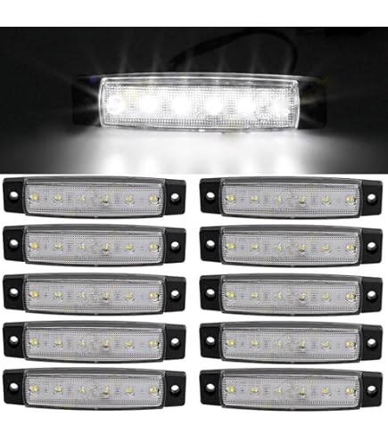 10x 6 SMD LEDs oval orange 24V sideline marker lights trailer