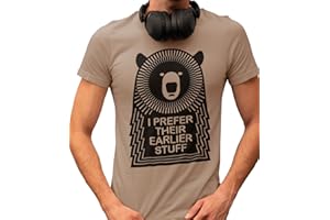 RESTLESS WEARS Muso Bear T-Shirt – Indie Rock Graphic Tee for Men | Organic Cotton Music Shirt Inspired by 80s 90s Alt Rock | Funny Quote Band Merchandise | Festival Outift