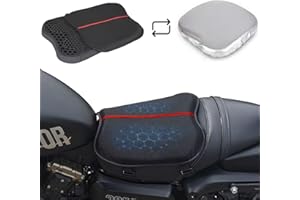 AriKroii Cojin Asiento Moto, Cojín de Gel para Motorcycle Protección Triple, Cubierta de Aislamiento Térmico Extraíble, Evitación Efectiva de Daños por el Sol y la Lluvia, Asiento Gel para Moto