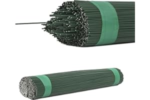 INTER FLOWERS GMBH Plug-In Wire Green & Blue Annealed 300 mm Long - Wire for Crafts, Craft Wire, Flower Wire, Binding Wire, DIY Floristry for Crafts for Dried Flowers, Flower Wreath (1.0 mm x 300 mm, Green, Pack of 100)