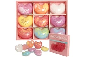 YLADY Bombas de Baño set de Regalo para mujer, Orgánicas Bomba sales de baño Relajantes con 9 Aceites Esenciales, Set Bolas de Baño de Burbujas spa para su aniversario, San valentín, día de la madre
