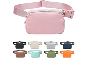 IDAHSOR Unisex Mini Belt Bag with Adjustable Strap Crossbody Waist Bag for Workout Shopping Travelling Hiking (Pink)