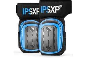 IPSXP Professionelle Knieschoner Arbeiten, Robuste Schaum-Polsterung, Bequemes Gel-Polster, Strapazierfähigen Doppelriemen,Kniepolster für BAU-, Gartenarbeit,Verstellbar (Blau)