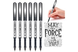 ‎GELANTY Gelanty Tintenroller Stifte, 6 Stück Schwarz Gelstifte Gelschreiber, 0,5mm Gel Kugelschreiber für Schreiben, Journaling, Notizbuch, Bürobedarf für Schule und Geschäft & Skizzieren