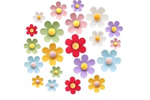 UPUPGO 21 pcs Aimants de Réfrigérateur Fleur 7 Couleurs Mignon Fleur Réfrigérateur Autocollant 3 Tailles Réfrigérateur Aimants Décoratifs Adorables Magnet Frigo Robustes pour Tableau Blanc, Casier de Filles