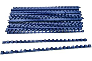 Alevar Dorsi in Plastica a Spirale per Rilegatura, 21 Anelli Diametro 8 mm, Formato A4, Capacità da 21 a 40 Fogli, Colore Blu, Confezione da 100 Pezzi