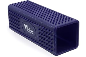 Soulhorse Tierhaarentferner Pinky Silikon Bürste zum Entfernen von Tierhaaren Flusen Fusseln von Hund Pferd Katze & Anderen Haustieren auf Kleidung Teppich Auto Bett Sofa usw (Blau Glitzer)