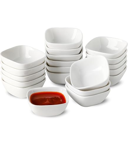 12 Mini Bols Céramique 7.5x7.5x3 Cm - Pour Sauces, Tapas, Épices - Lavables Lave-Vaisselle