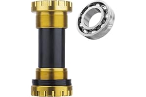 CYCLALON Eje de pedalier MTB BB91, BB92 y BB86 Universal Compatible XTR Deore XT SLX Saint, FC-M9100, FC-M9000, FC-M9020, FC-M8100, FC-M8000, FC-M785, FC-M7100, FC-M7000, FC-M675, FC-M6100 (Dorado)