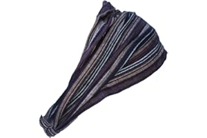 Gheri Cotton Elastic Hippie Bohemian Bandana Headband Striped Brown