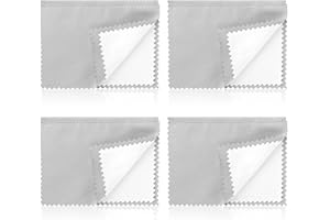 ISOI 4pcs Silver Polishing Cloth, Double-Sided Silver Cleaning Cloth, Silver Cleaning Cloth for Jewelry, Multi-Layer Cleaning and Polishing Cloth for Silver, Gold, Platinum, Jewelry Cleaning