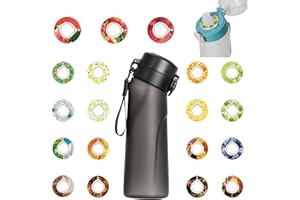 Alpha Fit Botella de agua con sabor, botella de agua Air Up con cápsulas de sabor, botella de agua de sabor (Medianoche Negro Mate - 1 botella (750 ml) + 3 cápsulas en sabores aleatorios)