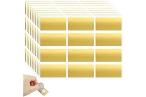SVALOR Lot de 10 feuilles d'autocollants à gratter - 50 x 25 mm - Rectangles surprises - Pour jeu, bricolage, bon de voyage, cadeaux - Doré