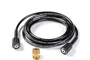 YUET Tubo di Prolunga per Lavaggio a Getto ad Alta Pressione,5M 16FT 3700 PSI 255Bar M22 Tubo di Ricambio per Idropulitrice M22-14mm Connettore Maschio per Karcher K2, K3, K4, K5, K7