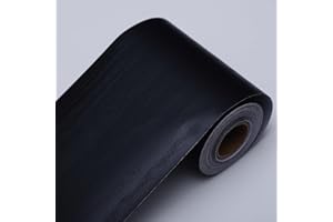 TAAIZAU Peel and Stick Black Wood Grain Wallpaper Border, Removable PVC Waterproof Wallpaper for Mirror Frame, Kitchen Tiles, Cabinet, and Home Décor (10m x 10cm)