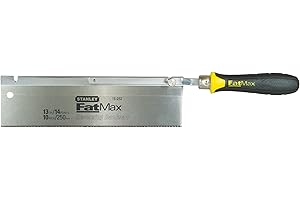STANLEY FATMAX STANLEY 0-15-252 Scie À Dos Réversible 25 Cm - Gamme FATMAX - Idéal Pour Travaux De Finition - Denture Universelle 13 Dents/Pouces - Lame Extra Large È Poignée Bi Matière Réversible