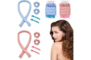 XOPOZON 2 Stück Locken Ohne Hitze, DIY Heatless Curls Band, Rutschfester Hitzefreier Lockenstab mit Haarspange, Seidenhaar Lockenwickler, Wellenförmiges Hitzefreies Lockenband das Lhr Haar Nicht Verletzt
