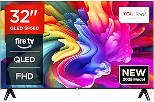 TCL 32SF560 – 32-inch, Full HD Smart QLED Direct LED TV with Fire TV & HDR, Alexa on Demand, Metallic Design, Frameless