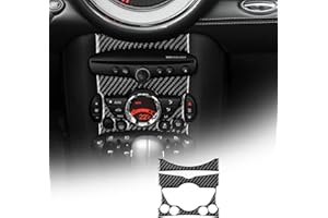 KUNGKIC Auto Bouton de commande central Panneau de couverture en fibre de carbone Intérieur décoratif pour Mini Cooper Clubman R55 R56 R57 Accessoires (Type A Noir)