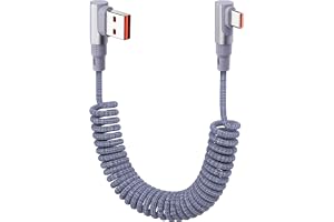 YACSEJAO 90 graders lindad USB A till USB C-laddningskabel 1,5 m