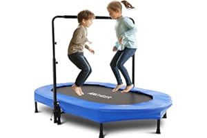 ‎ANCHEER ANCHEER Kindertrampolin mit verstellbarem Griff für Zwei Kinder, interaktives Eltern-Kind-kleines Trampolin zum Spielen im Innen- und Außenbereich