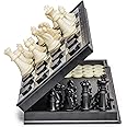 NISHCHAY ENTERPRISE Imports Large 2-in-1 Travel Magnetic Chess & Checkers Board Game Set - 12 Inches - ??Folding, Portable, Multi-Game Set (Chess & Checkers)