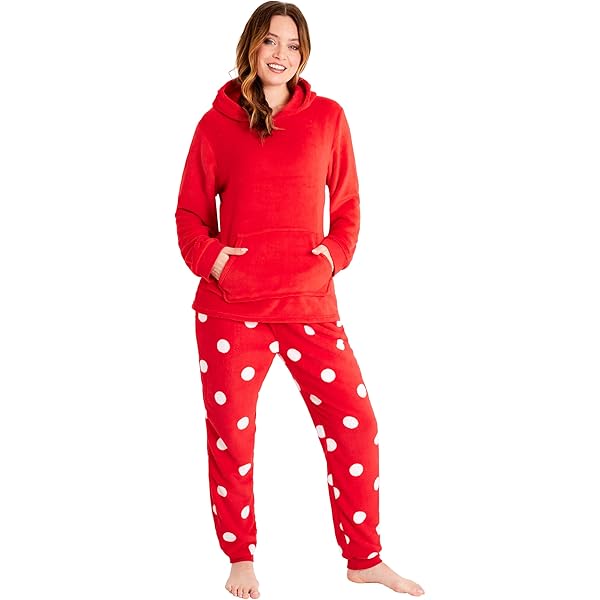 Camiseta Mujer Conjunto De Pijama De Piezas Con Chaqueta Polar