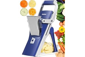 ENLEBER Mandoline Slicer Safe Vegetable Chopper-Julienne Dicer for Kitchen, Potato Slicer, Adjustable Vegetable Cutter with Container, Multifunctional 6 in 1 Food Chopper (Blue)