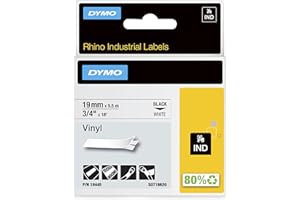 DYMO RHINO 3/4" WHITE VINYL- 19MM