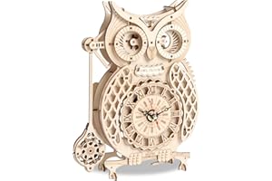 Cuteefun Modellismo in Legno da Costruire per Adulti, Orologio Gufo Puzzle Meccanico 3D da Costruire, Kit Costruzione in Legno 3D, Idea Regalo per Ragazzi Ragazze Uomini e Donne