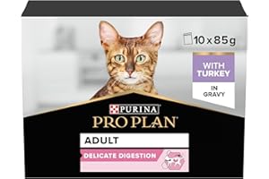 PRO PLAN Delicate Digestion Turkey Wet Cat Food 10x85g, Pack of 4