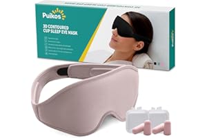 ‎PUIKOS Puikos 3D Augenmaske Schlafmaske für Seitenschläfer, Frauen und Herren Augenabdeckungen zum Schlafen Bequeme verstellbare Blockout Licht Blockierende Schlafbrille für Reisen Nickerchen (Rosa)