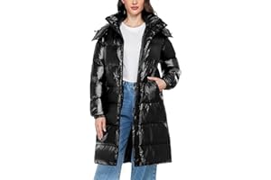 Tuopuda Abrigo Largo de Invierno Impermeable para Mujer Chaqueta Acolchada Con Capucha Cálido Parka Larga de Invierno