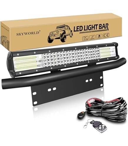 SKYWORLD 9D 50 cm 510W Barre de Led 4x4 Rampe avec 2pcs 10 cm 18W Phare