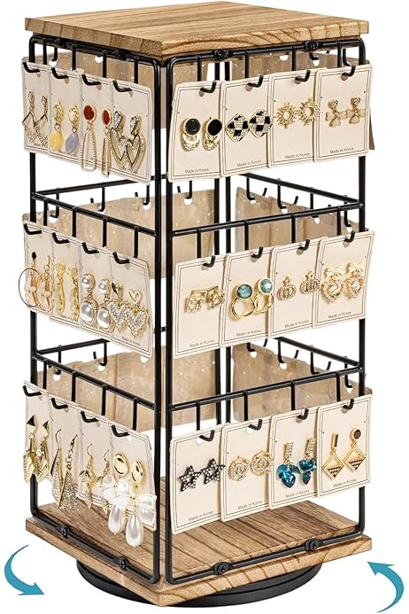 Portagioielli Da Tavolo Con Vassoio In Velluto - Espositore Per Collane, Orecchini E Anelli - Foto 3