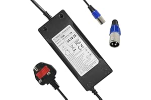 YZPOWER 54.6V 2Amp Battery Charger for Electric Bike, 48V Lithium Battery Charger For Electric Scooter, Ebike, Mobility Scooter, XLR 3 Pin Connector UK Plug