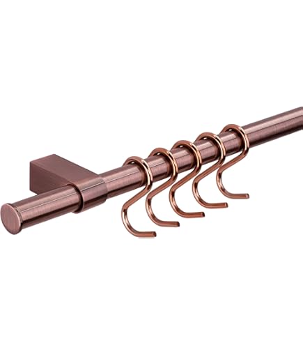 Gedotec Design keukenreling, chroom-relatiesysteem, keuken, verchroomd gepolijst, lengte 600 mm, relingsysteem met 5 S-haken met bevestigingsmateriaal, 1 complete set, metalen keukenlijst