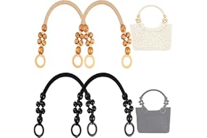 Gloryit 4 piezas Asas Bolso Madera Asas de Madera de con Cuentas de Madera Asas para Bolsos con Cuentas Asas de Bolso para Hacer Bolsos para Monederos Asa De Bolso Hecha A Mano De Bricolaje