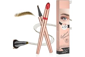 chimoo Matita Sopracciglia Microblading,3D Matita Sopracciglia Waterproof 2024 Matita per Sopracciglia con Quattro Punte Crea Sopracciglia Dall'aspetto Naturale Senza Sforzo (Marrone Scuro)