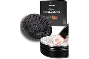 ‎LIEBERGE LIEBERGE Premium Pinselseife 40g + hochwertige Pinsel Reinigungsmatte – Veganer Pinselreiniger Acrylfarbe, Aquarellfarbe UVM. (40g)