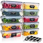 Goldeluxe 10 Pack Airtight Containers with Lids, Freezer Containers, Food Prep Boxes, BPA Free, Airtight, Stackable, for Meal